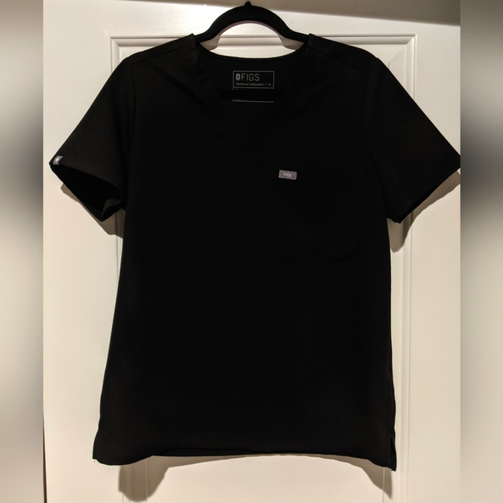 Figs Medium Black Catarina One-pocket Scrub Top